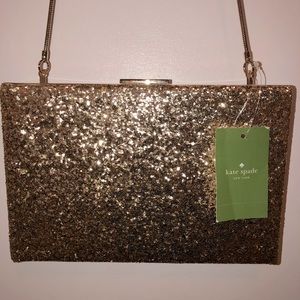 Kate Spade Gold Emanuelle Clutch with Strap